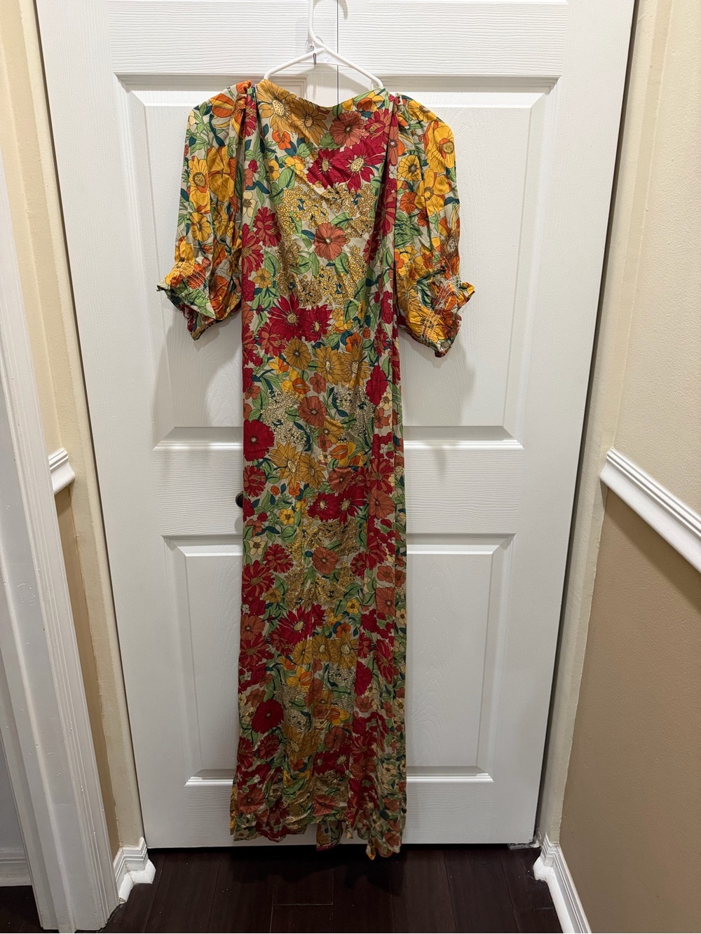 Natural Life Sophia Wrap Maxi Dress in gold vintage floral print large NWT - Picture 7 of 8